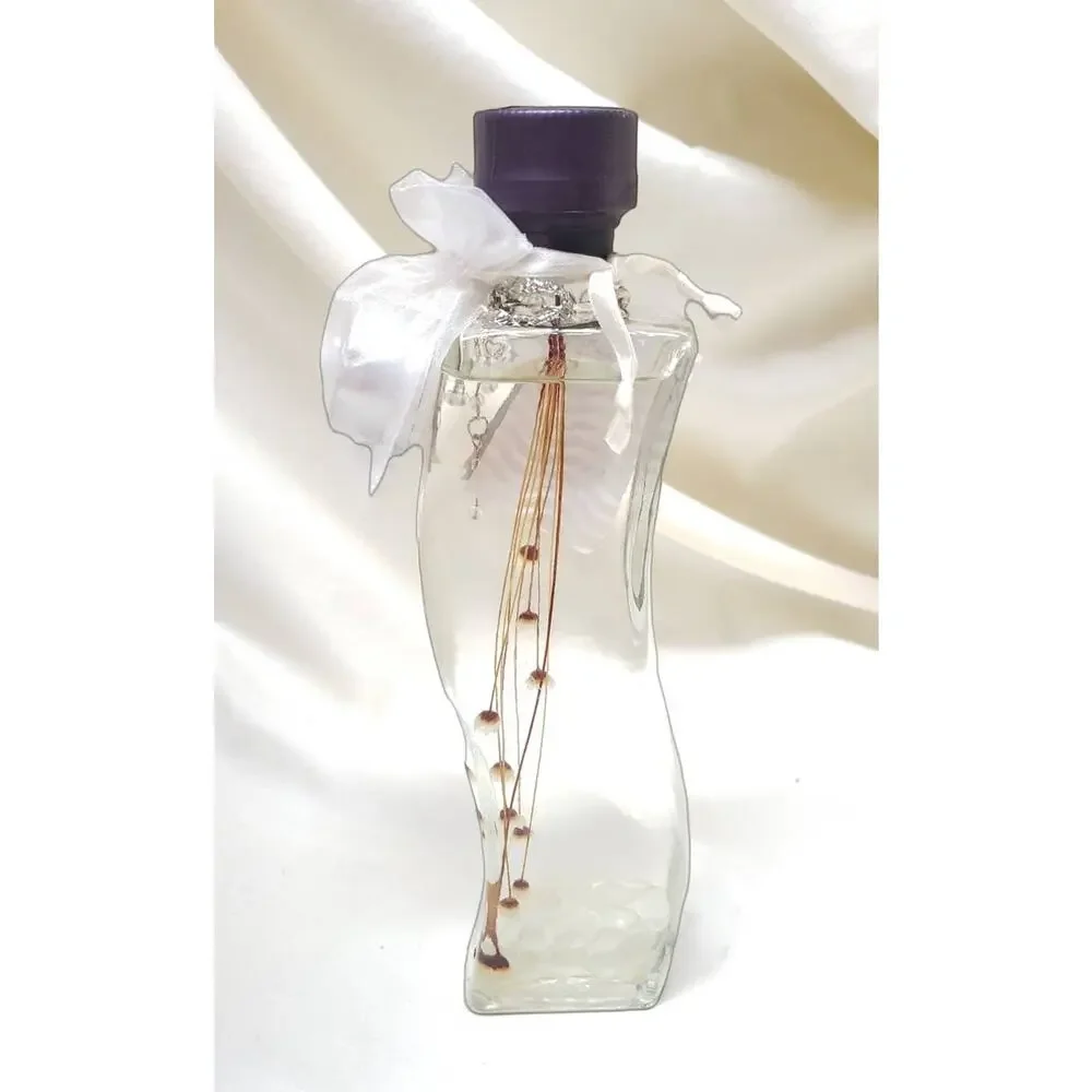 Illuma Oil Candles Beautiful Glass Container With Flowers & Gems